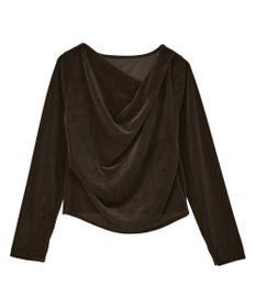 earth music&ecology シアーベロアドレープネックプルオーバー