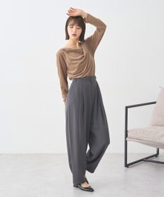 earth music&ecology シアーベロアドレープネックプルオーバー