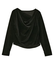 earth music&ecology シアーベロアドレープネックプルオーバー