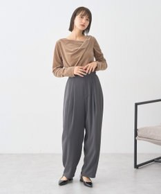 earth music&ecology シアーベロアドレープネックプルオーバー