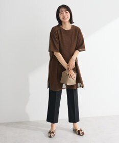 Green Parks 半袖メッシュドッキングチュニック