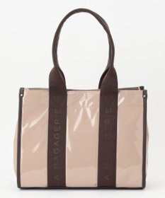 LA BAGAGERIE ソフトエナメル　ロゴテープトートバッグ　Lサイズ