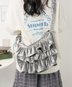 WEGO ベロアフリルギャザーショルダー