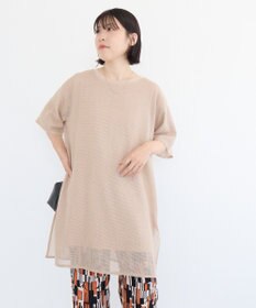 Green Parks 半袖メッシュドッキングチュニック