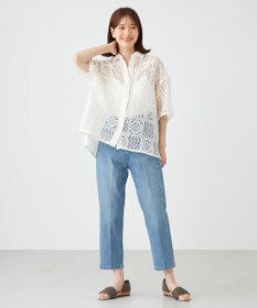SHARE PARK LADIES オーバーサイズレースシャツ