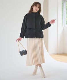 Feroux ウール混 ショートコート