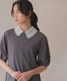 組曲 【2WAY】レース襟フレンチテリー ワンピース