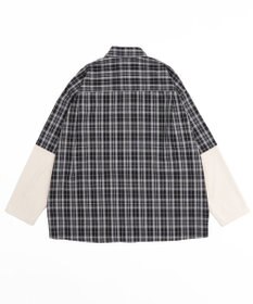 WEGO 【ユニセックス着用ITEM/MLサイズ展開】チェックレイヤードシャツ（LS）