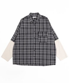 WEGO 【ユニセックス着用ITEM/MLサイズ展開】チェックレイヤードシャツ（LS）