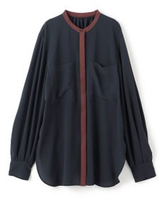 BEIGE， 【洗える】SIBYLLE / 配色カラーロングパフスリーブブラウス