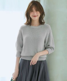 23区 S 【洗える】ルレックスバルキー5分袖 ラメ ニット