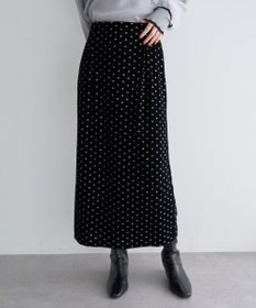 YECCA VECCA グリッタードットベロアナロースカート