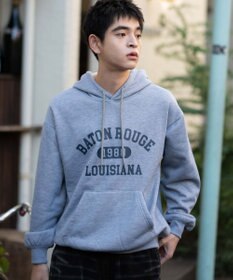 WEGO 【ユニセックス着用ITEM/裏起毛】カレッジロゴボアパーカー