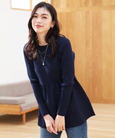 ANY L リブコンビペプラムニット