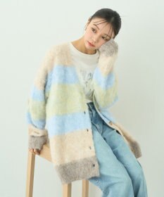 earth music&ecology グラデーション起毛ニットカーディガン