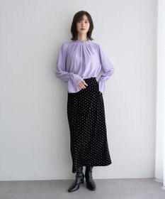 YECCA VECCA グリッタードットベロアナロースカート