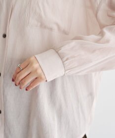 YECCA VECCA ドライタッチシアーバンドカラーシャツ