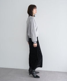 YECCA VECCA グリッタードットベロアナロースカート