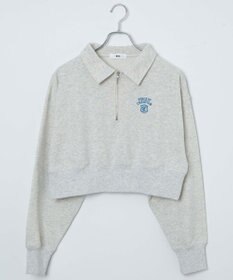 WEGO ハーフZIP襟付きショートスウェット