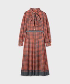 GRACE CONTINENTAL バイカラーチェックプリントワンピース