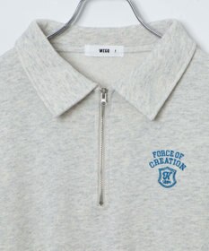 WEGO ハーフZIP襟付きショートスウェット