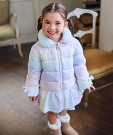 ANY KIDS 【フード取り外し/洗濯機可能】中綿フリル リボンコート