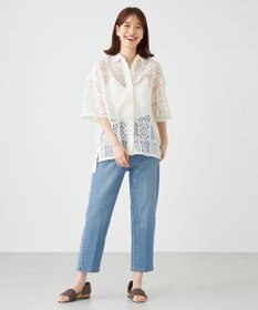 SHARE PARK LADIES オーバーサイズレースシャツ
