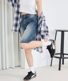 WEGO 【SMサイズ展開】ヴィンテージウォッシュデニムハーフパンツ