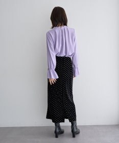 YECCA VECCA グリッタードットベロアナロースカート