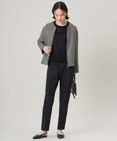 自由区 S 【UVカット・接触冷感・洗える】コットンサテンテーパード パンツ