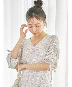 earth music&ecology 袖ドロストフラワーワンピース