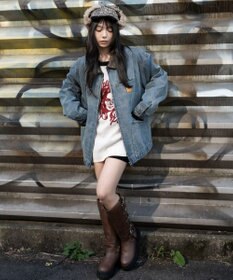 WEGO 【ユニセックス着用ITEM/MLサイズ展開】ワーカーズZIPデニムジャケット