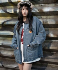 WEGO 【ユニセックス着用ITEM/MLサイズ展開】ワーカーズZIPデニムジャケット