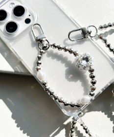 WEGO ハートビジューストラップキーホルダー