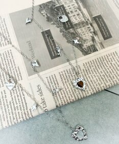 WEGO Lストーンハートジャラモチーフネックレス