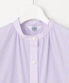 J.PRESS LADIES S 【洗える】 FAST コットンナイロン ストライプ バンドカラー ブラウス