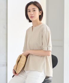 自由区 【WEB限定・洗える・XSサイズあり】トリコットジャージー カットソー