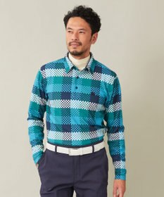 23区GOLF 【MEN】【吸水速乾・UVケア】 チェック柄プリント 長袖シャツ