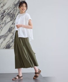 ANY 【洗濯機可】フェザーカットジャガードブラウス