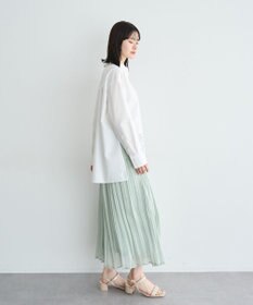 YECCA VECCA シャイニーサテンプリーツスカート