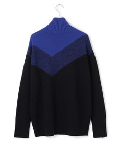 ICB L ソフトカシミヤミックス インターシャ ハイネックニット