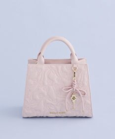 Maison de FLEUR チャーム付きリボンキルティングトートバッグ