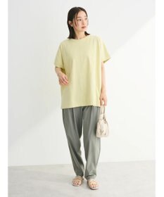 Green Parks インド綿 フレンチスリーブ前後差カットプルオーバー