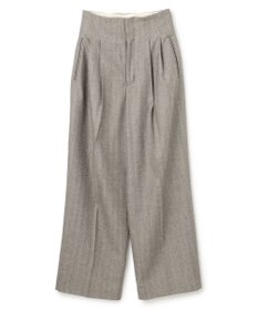 BEIGE， NATION / ウールヘリンボーンタックワイドパンツ