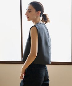 UNFILO L フォルムニット クロップドベスト