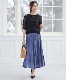 Tiaclasse 【安田美沙子さん着用】ヴィンテージサテンプリーツスカート