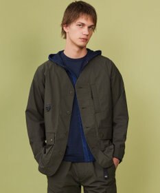 JOSEPH ABBOUD MOUNTAIN 【軽量】ハイパワーストレッチカルゼ ノーカラーアウトドアブルゾン