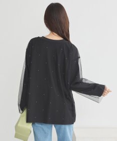 earth music&ecology ラインストーンチュールドッキングプルオーバー