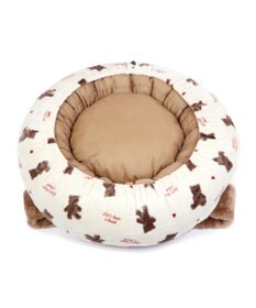 PET PARADISE ペットパラダイス 丸型寝袋 遠赤外線 《くまちゃん柄》 60cm