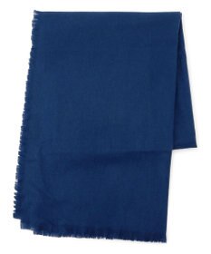 23区 ピュアカシミヤ フリンジ ストール ブルー系